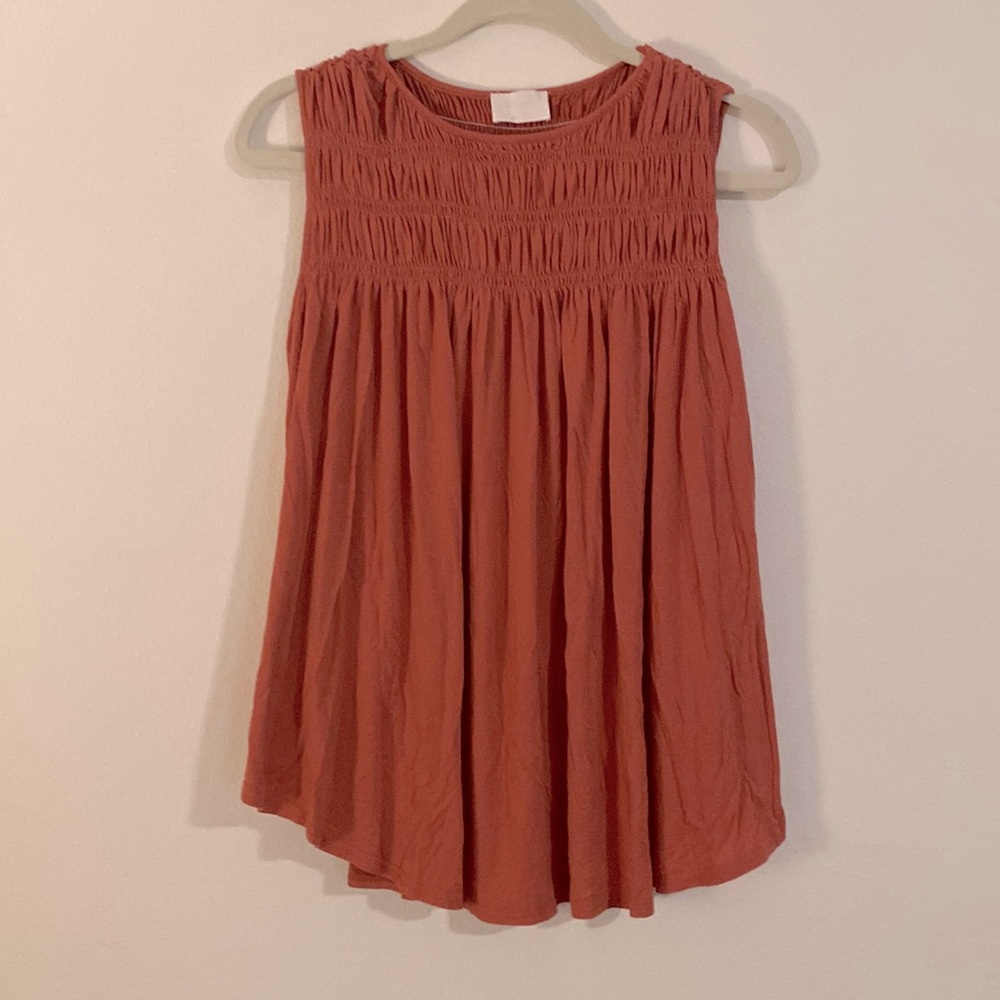 Coral Smocked Top, Small
